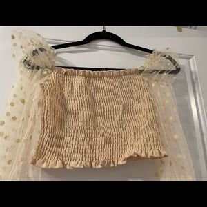 Mesh Polka Dot Top